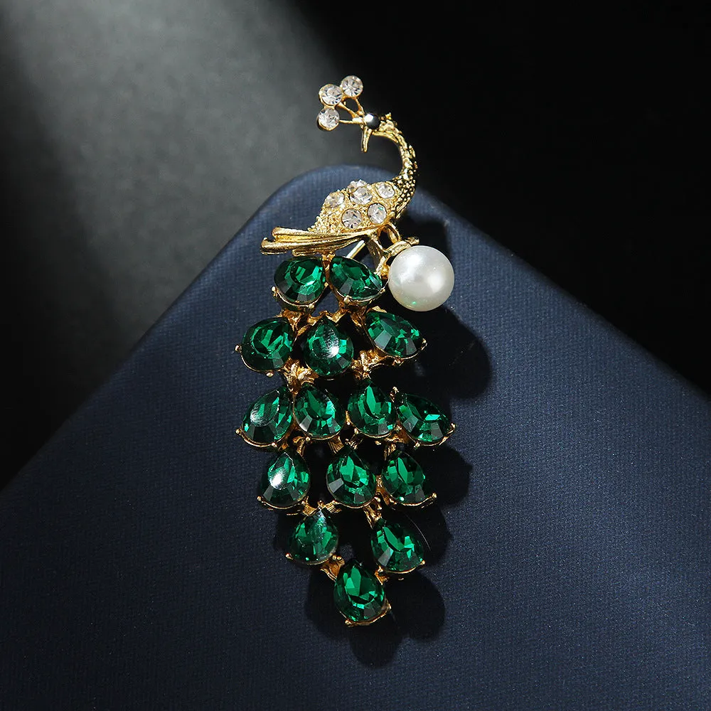 XSB041 - Retro Peacock Brooch